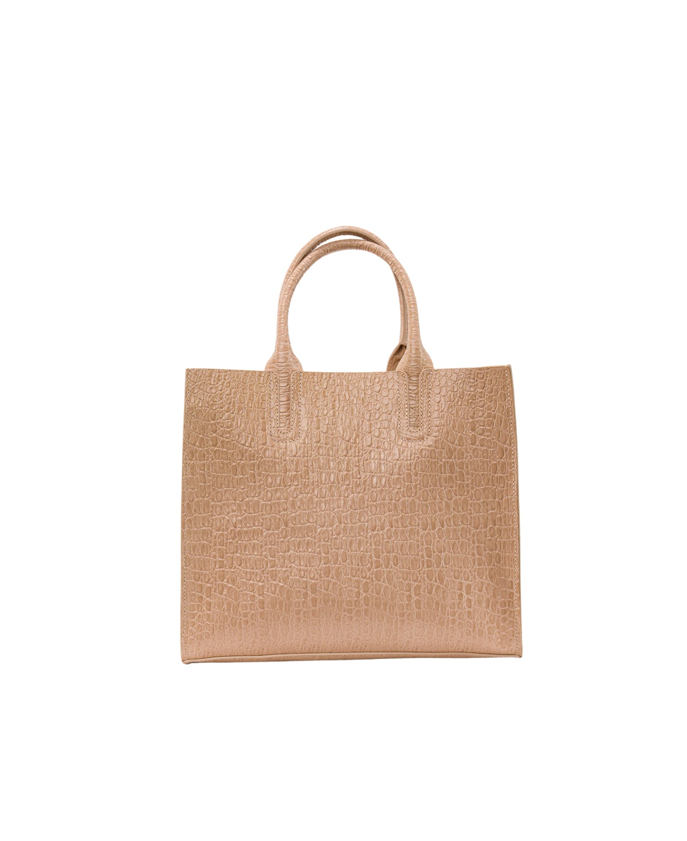 Florence Tote leather bag croc embossed beige