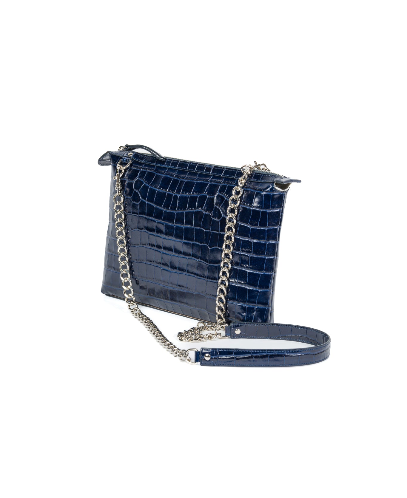 Crossbody Leather Bag - Navy Blue