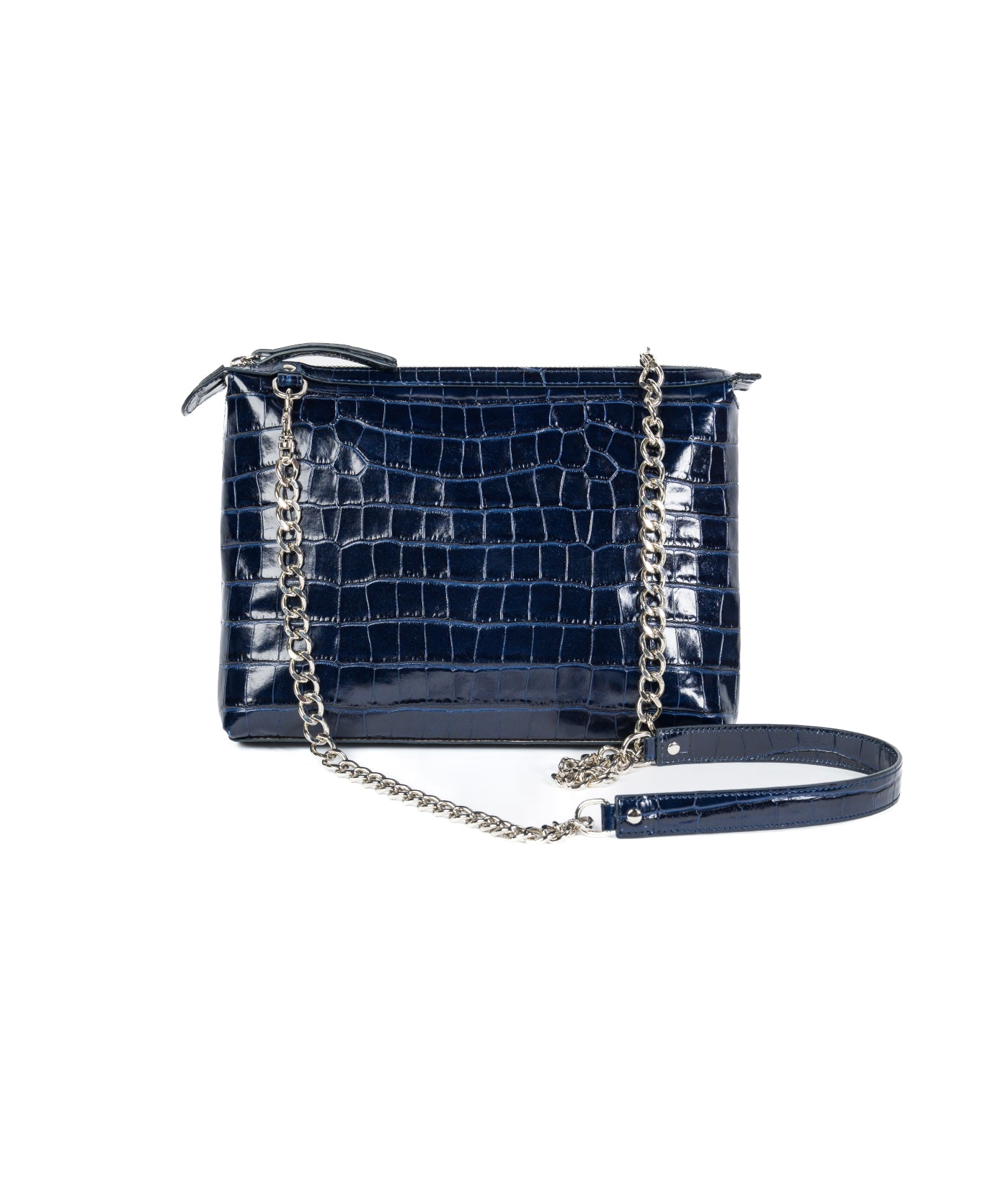 Crossbody Leather Bag - Navy Blue