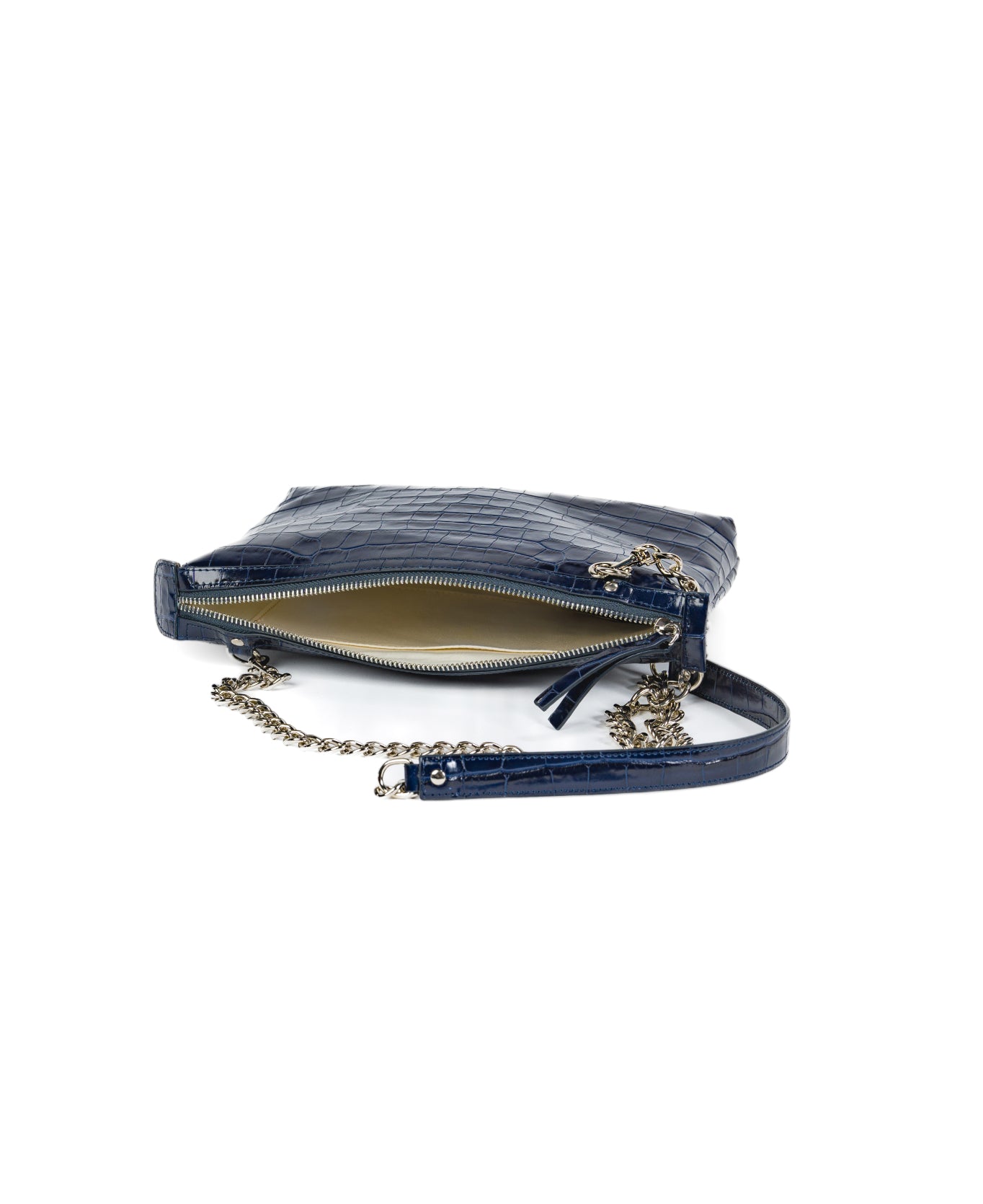 Crossbody Leather Bag - Navy Blue