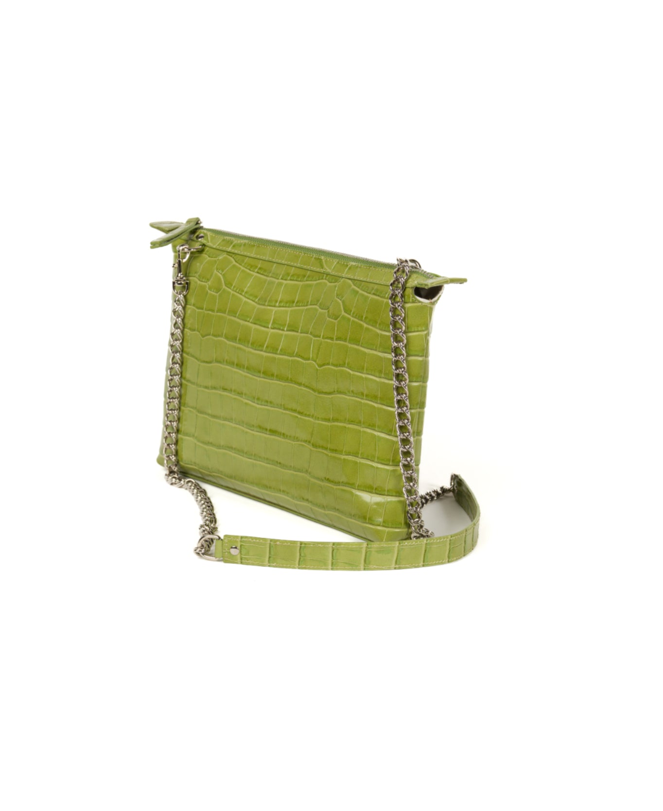 Crossbody Leather Bag - Lime Green