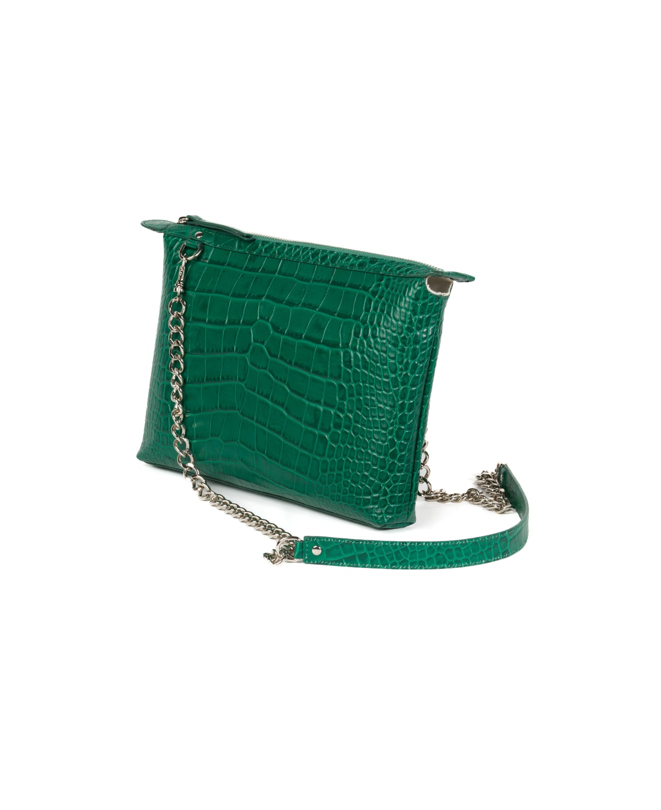 Crossbody leather bag - emerald green
