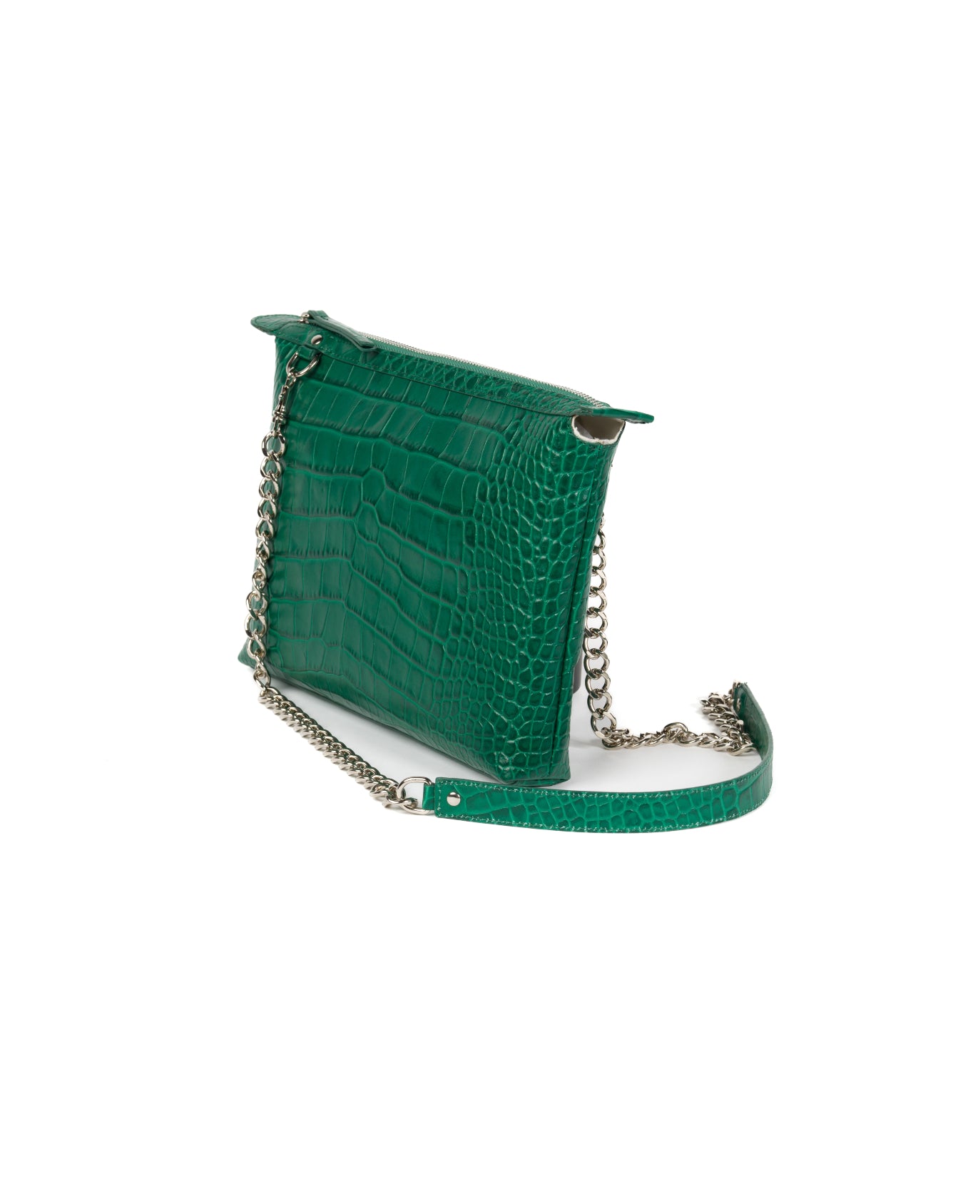 Crossbody leather bag - emerald green