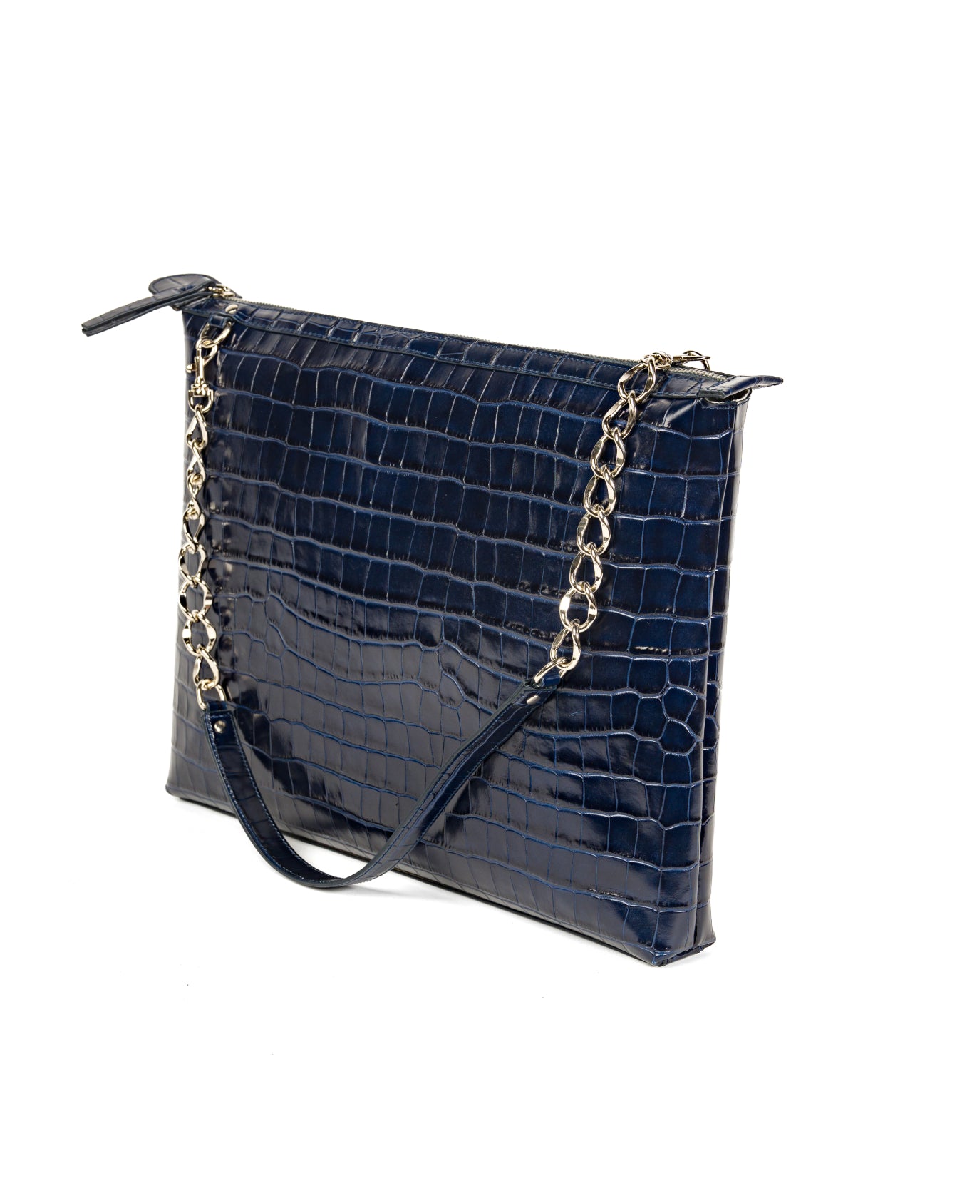 Laptop Leather Bag - Navy Blue