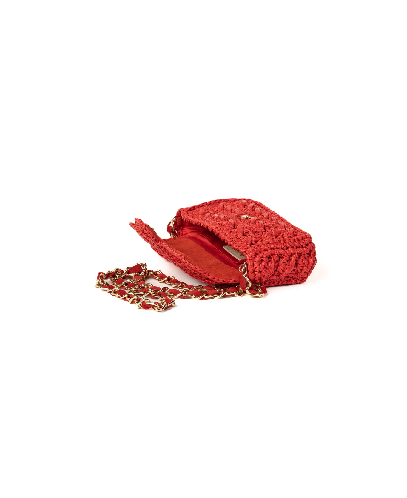 Mini Raffia Bag red