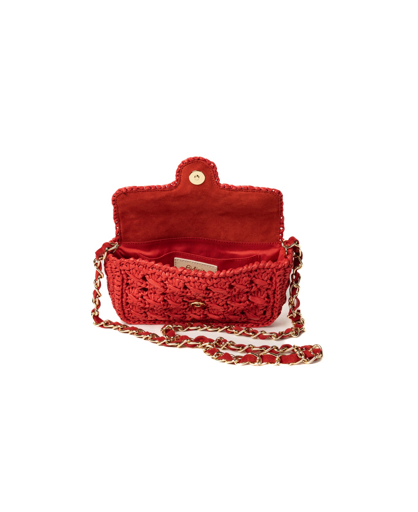 Mini Raffia Bag red