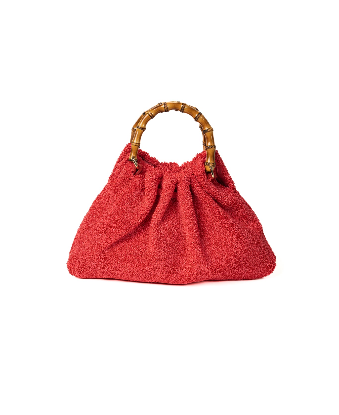 Mini Caterina Raffia bag - Coral red