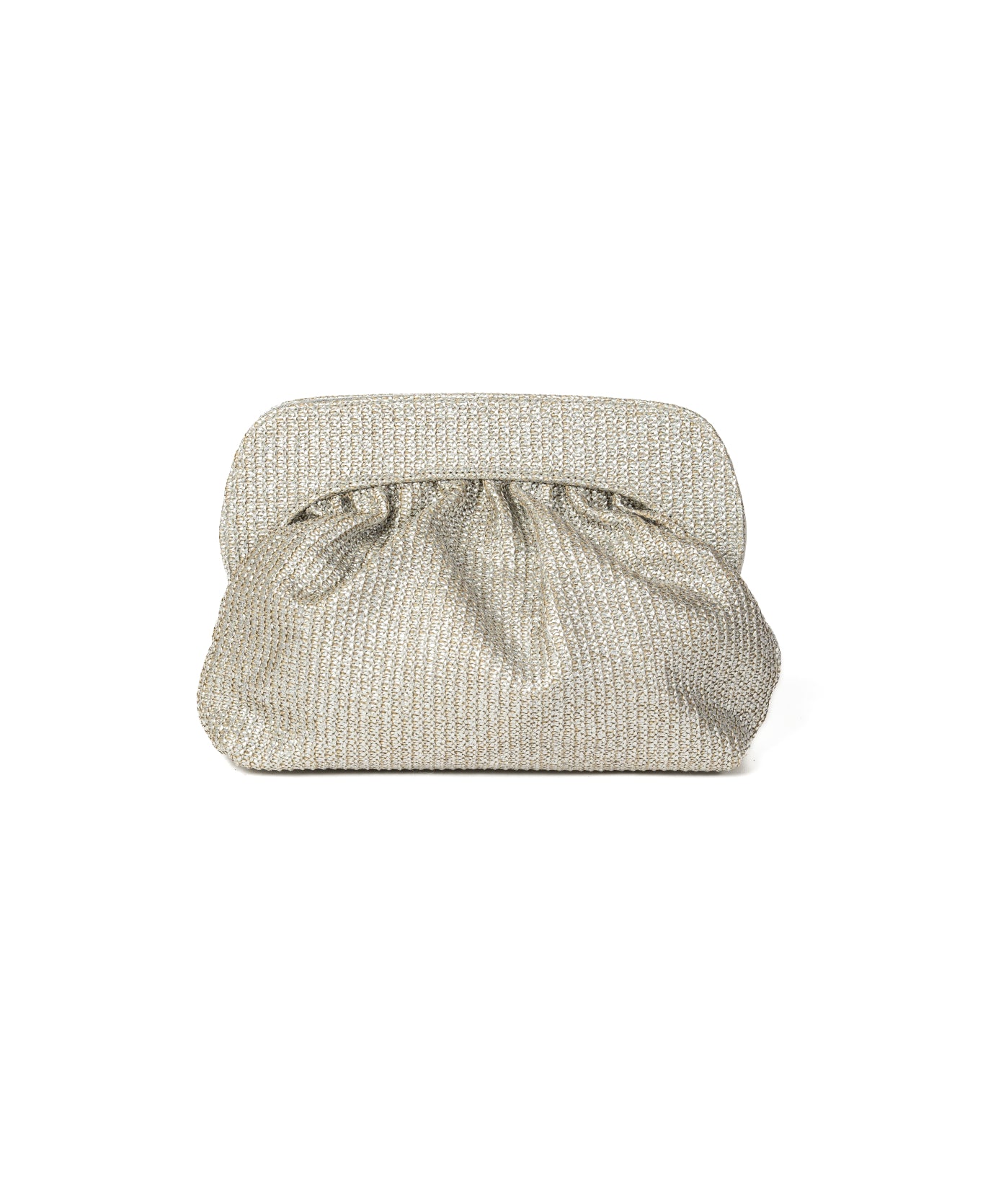 Silver Raffia Clutch