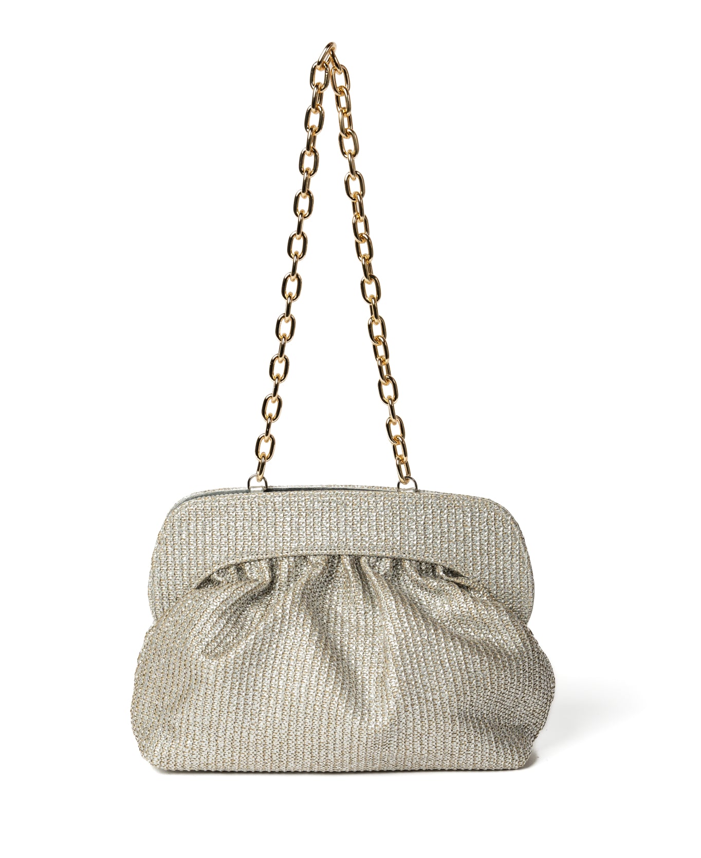 Silver Raffia Clutch