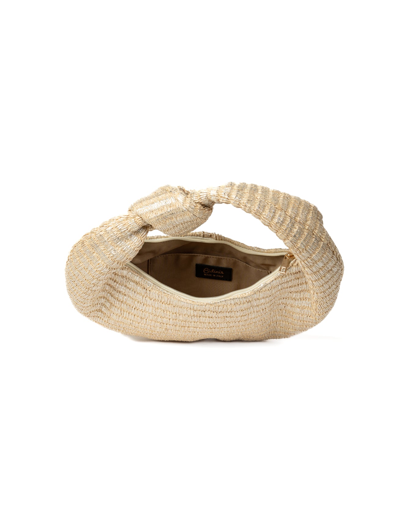 Anna Raffia Knot Bag Small - Silver