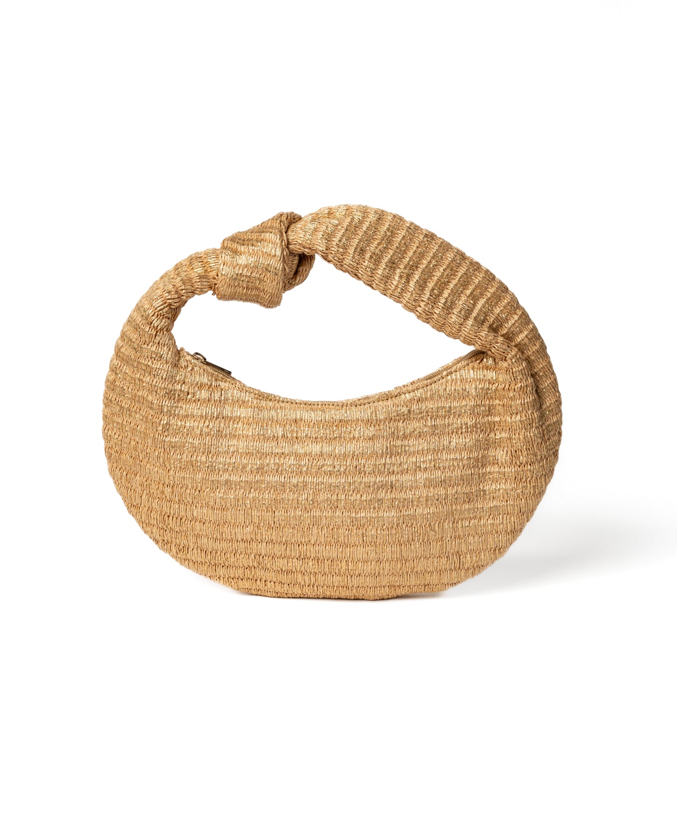 Anna Raffia Knot Bag Small - Gold