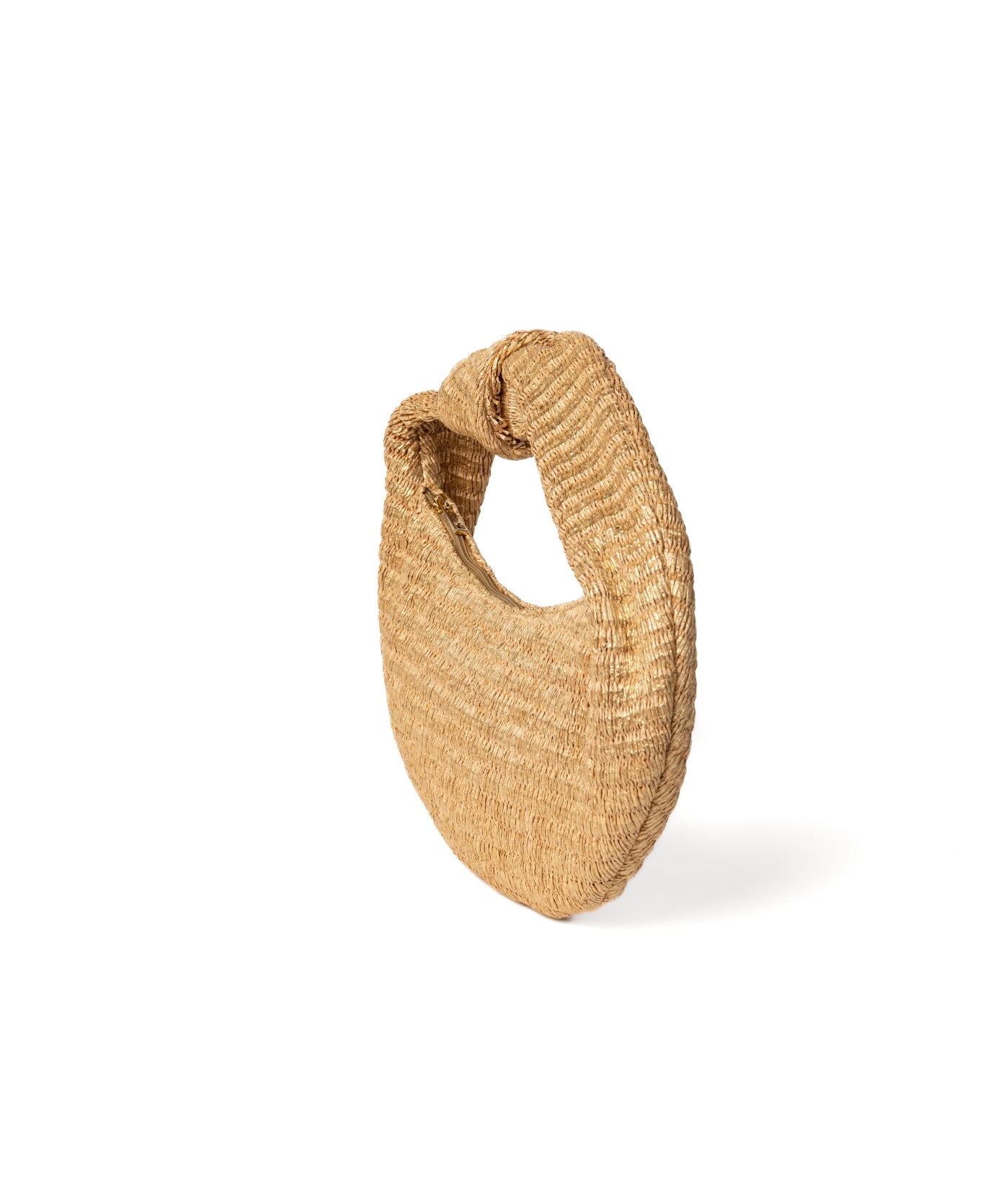 Anna Raffia Knot Bag Small - Gold