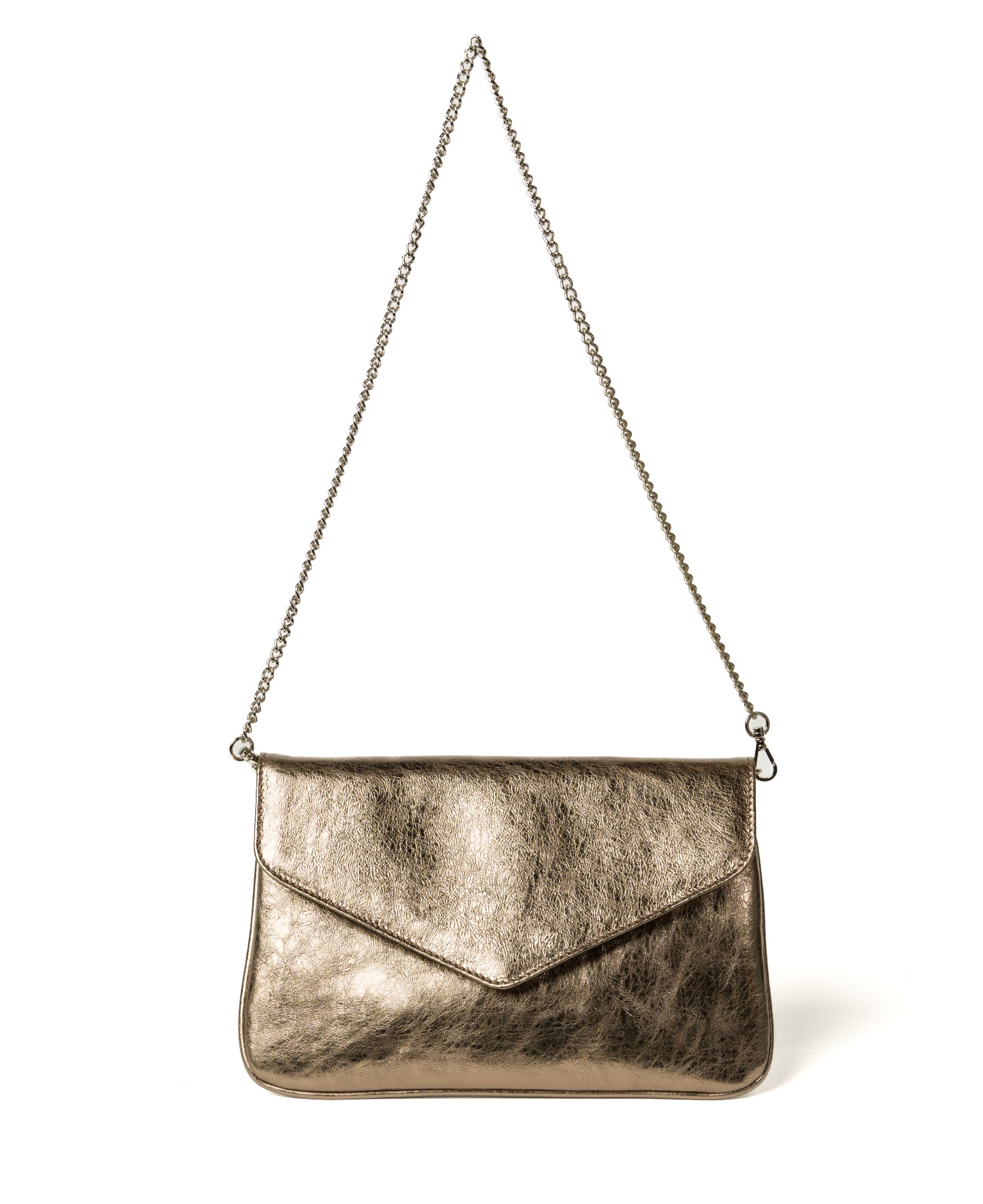 Borsa a tracolla in pelle cognac goffrata coccodrillo