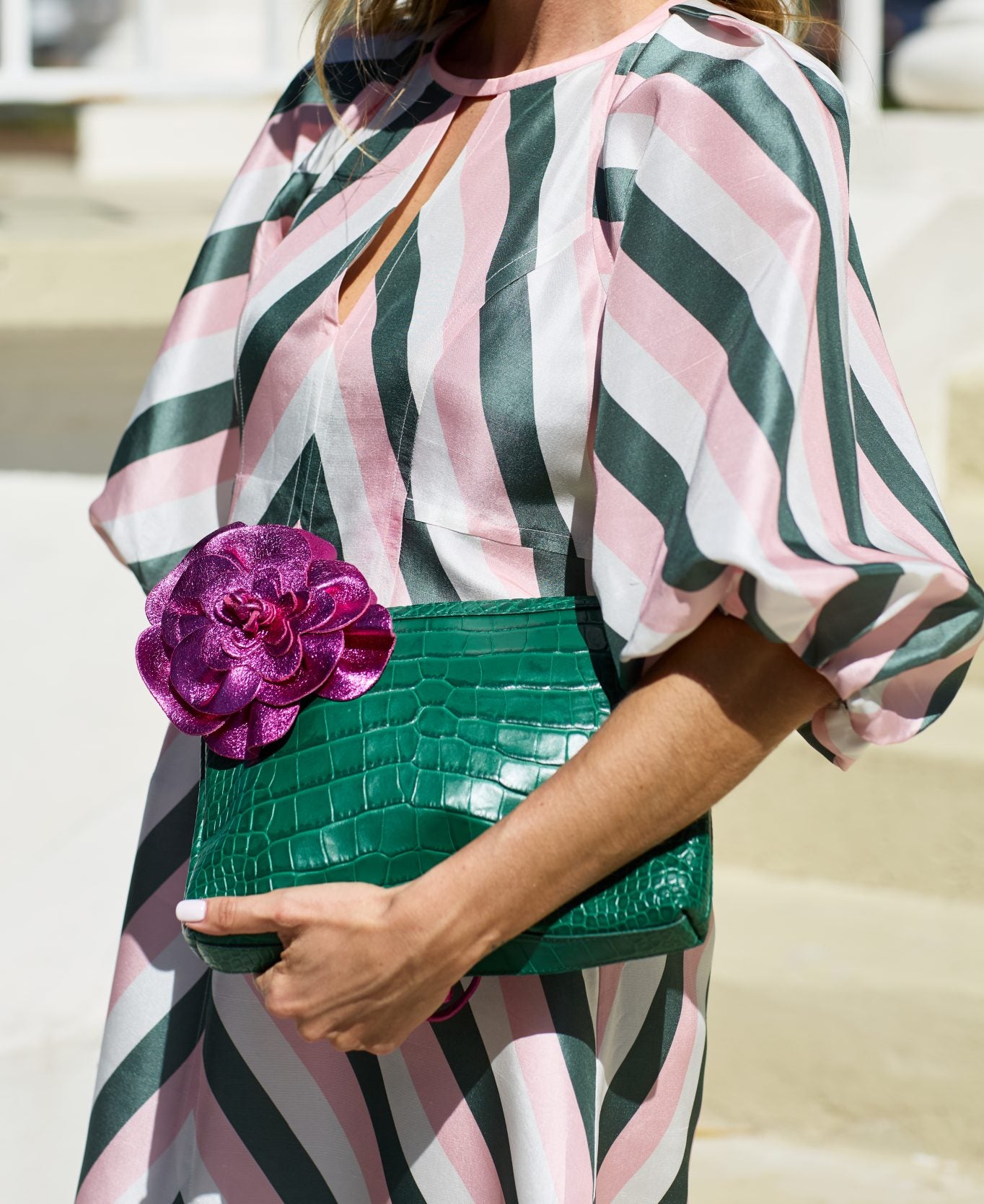 Crossbody leather bag - emerald green