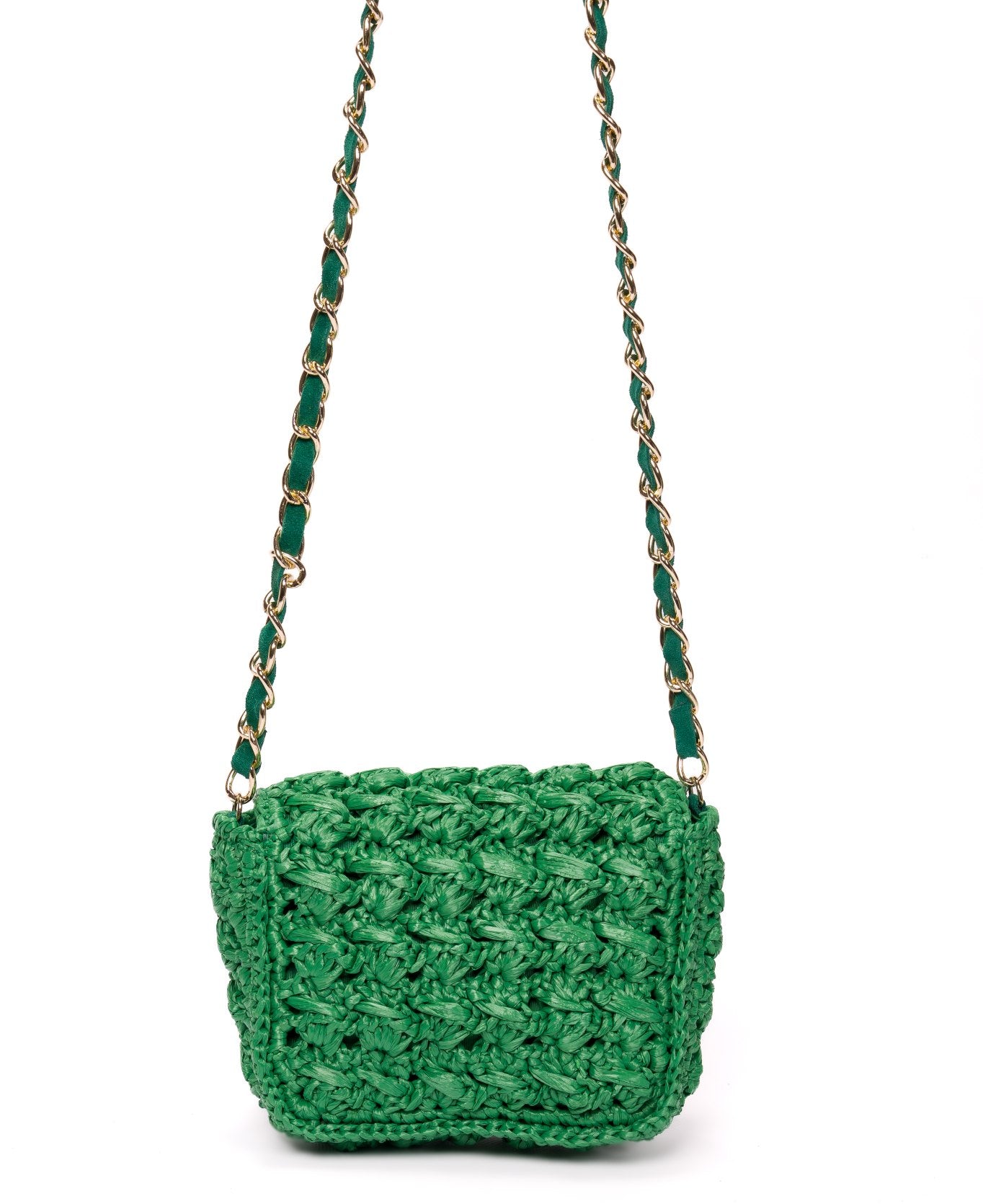 Borsa Mini Lucrezia in Rafia Verde Smeraldo