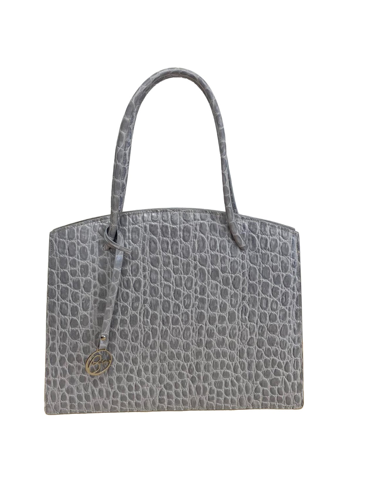 Borsa Juliette in pelle cocco goffrata grigio pietra