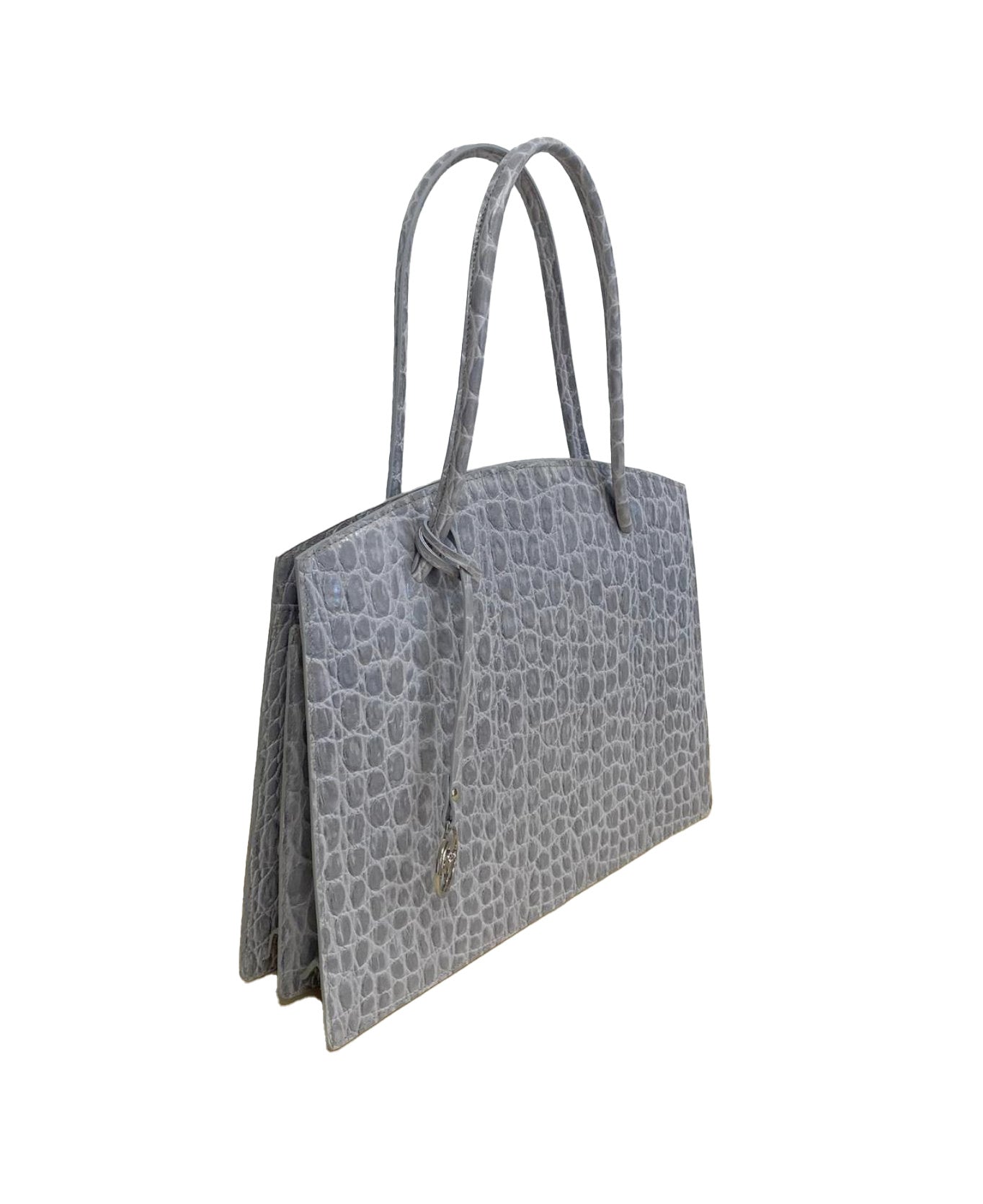 Borsa Juliette in pelle cocco goffrata grigio pietra