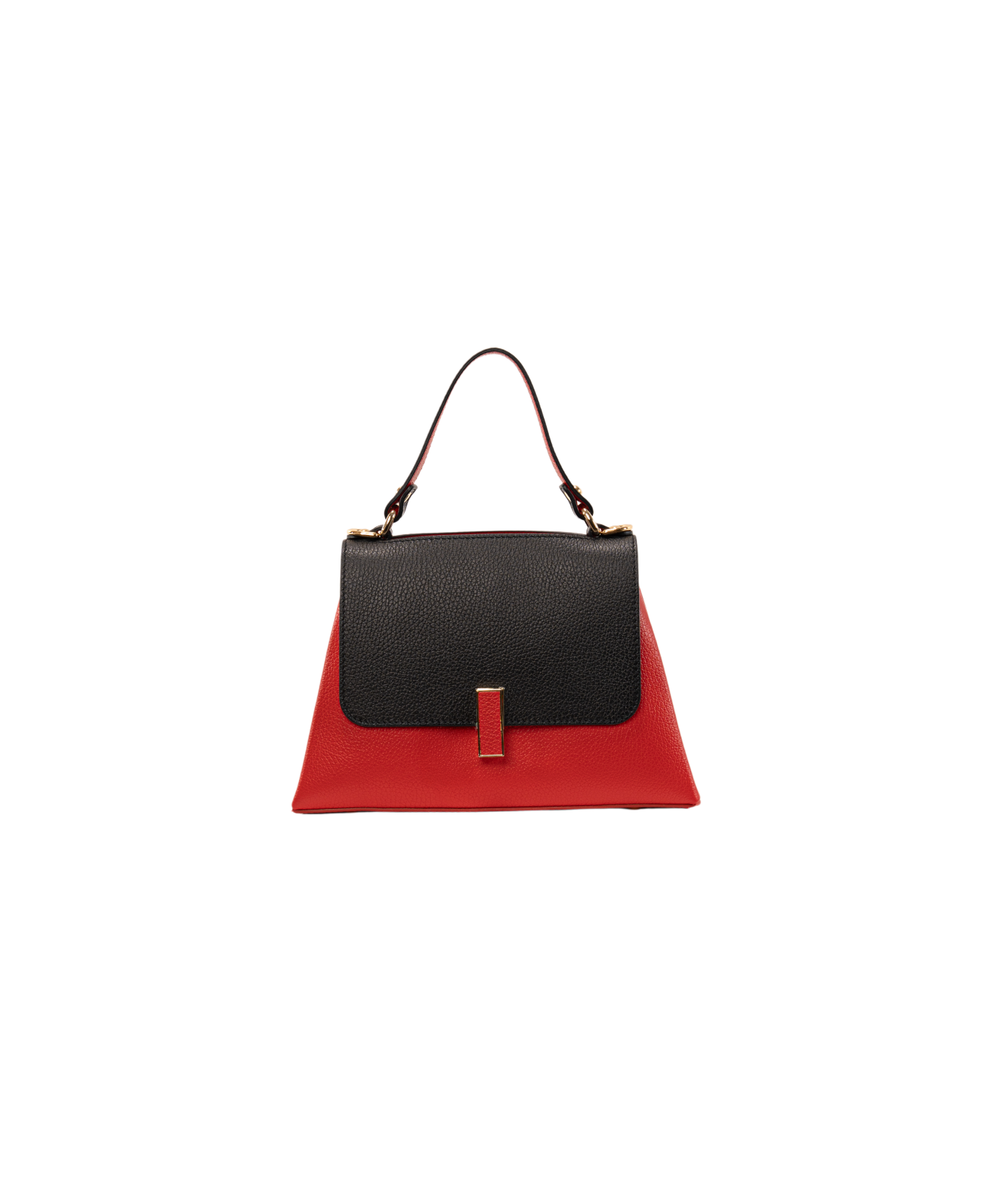 Lisa top handle leather bag Black and Red