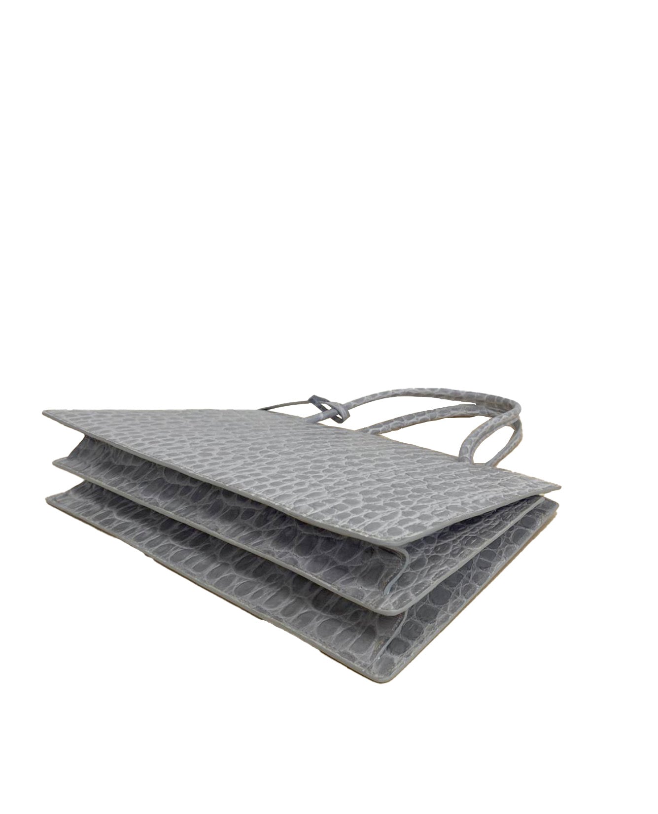 Borsa Juliette in pelle cocco goffrata grigio pietra