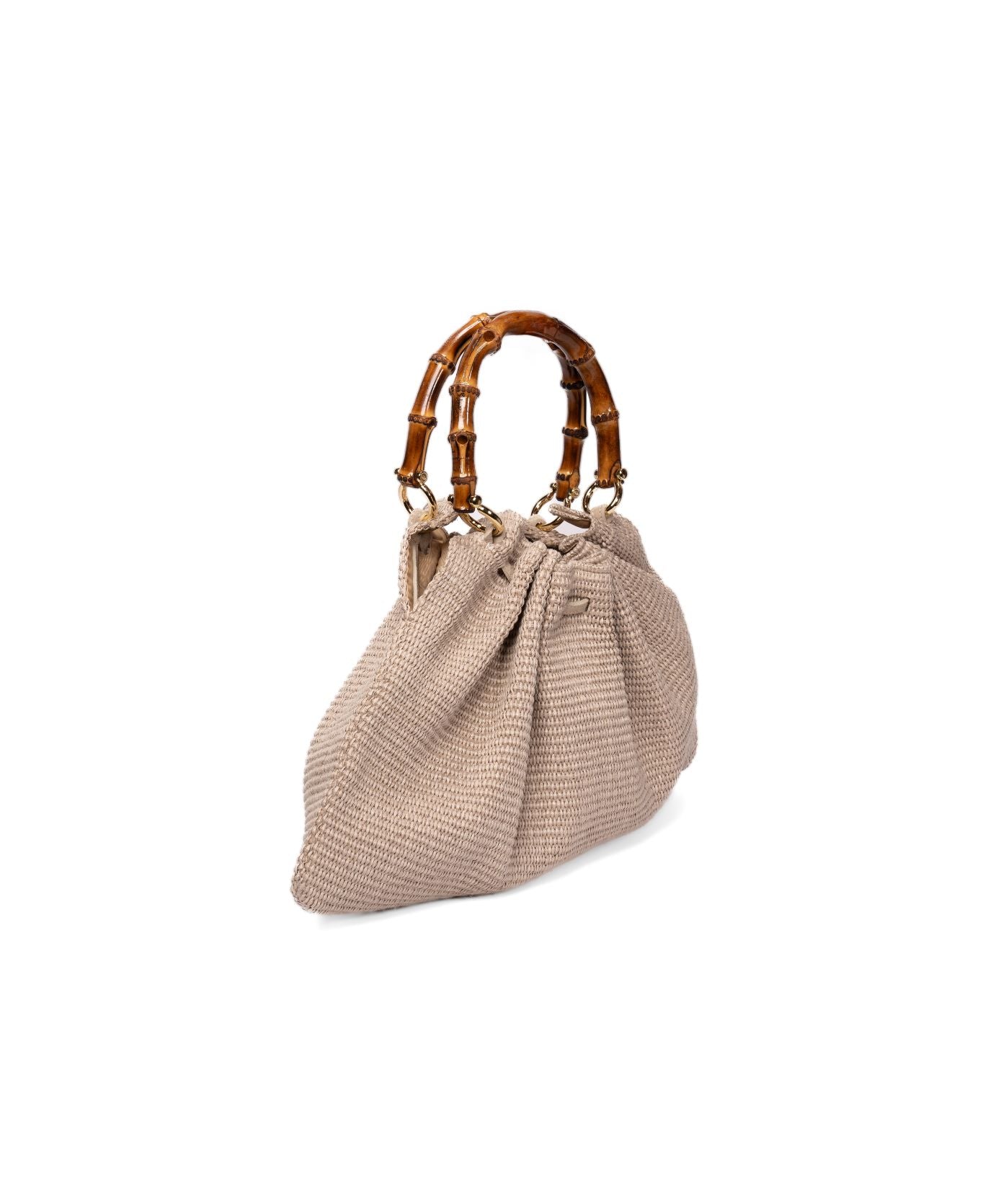 Caterina Raffia bag Bamboo Light Grey