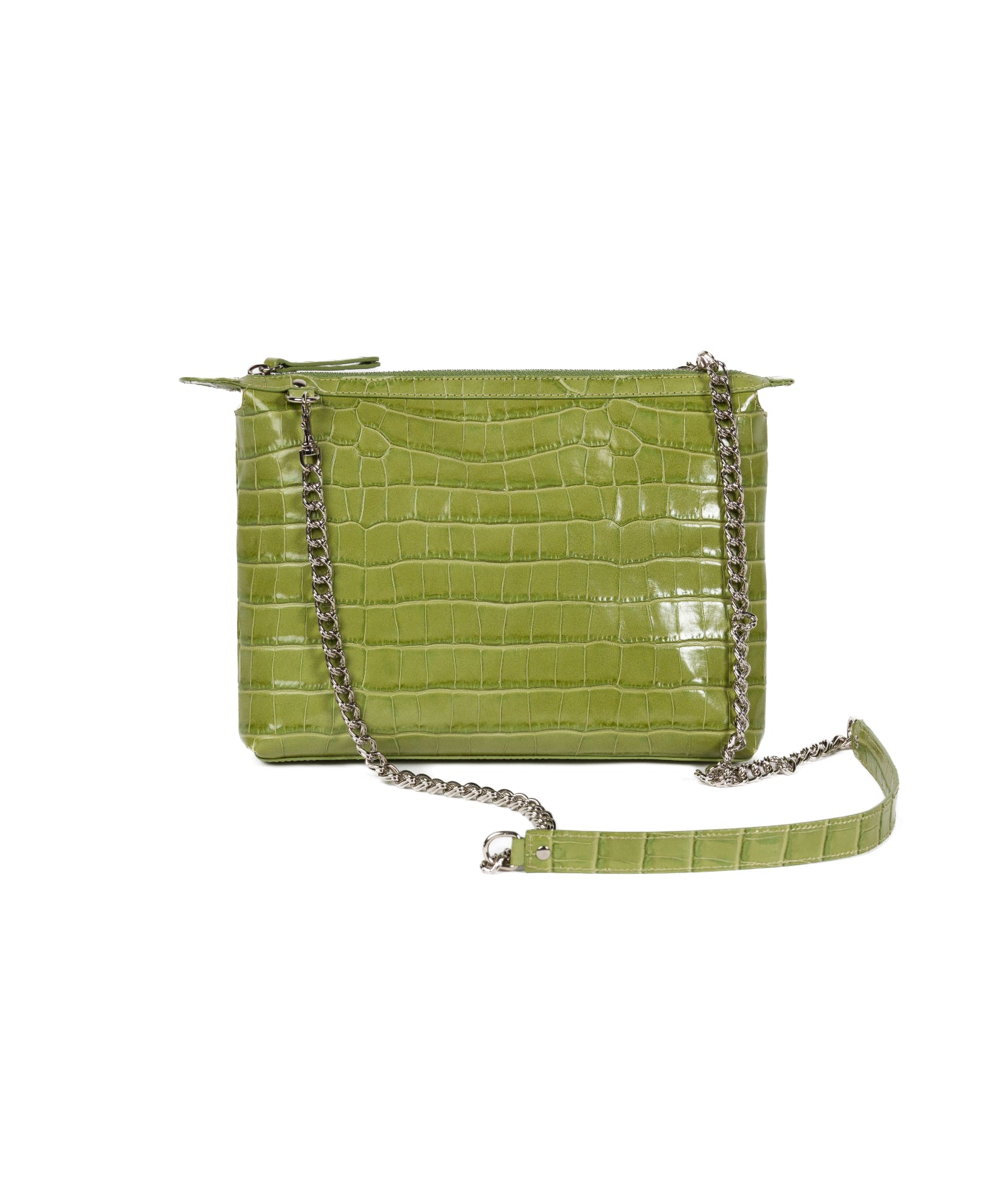 Crossbody Leather Bag - Lime Green