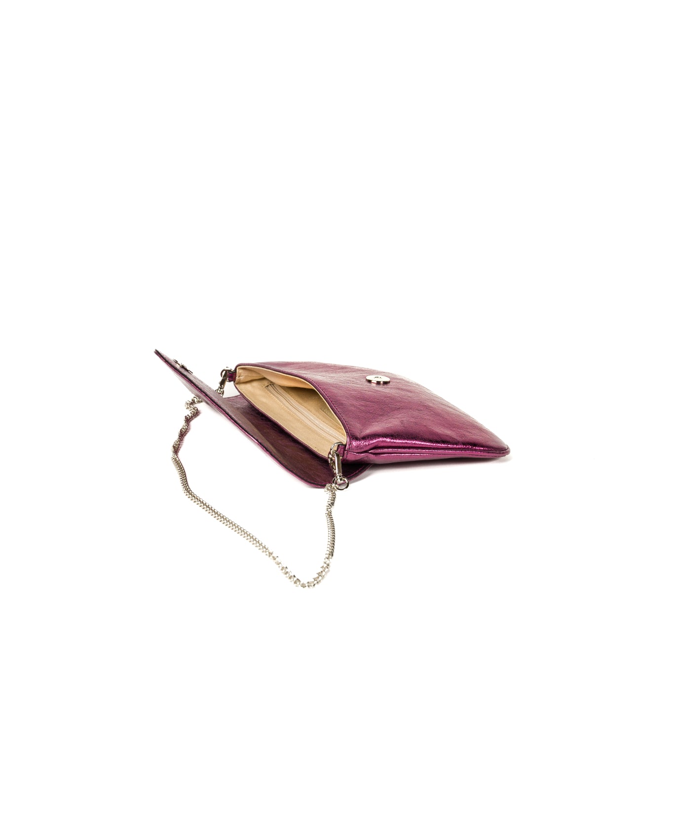Metallic Pink Leather Clutch