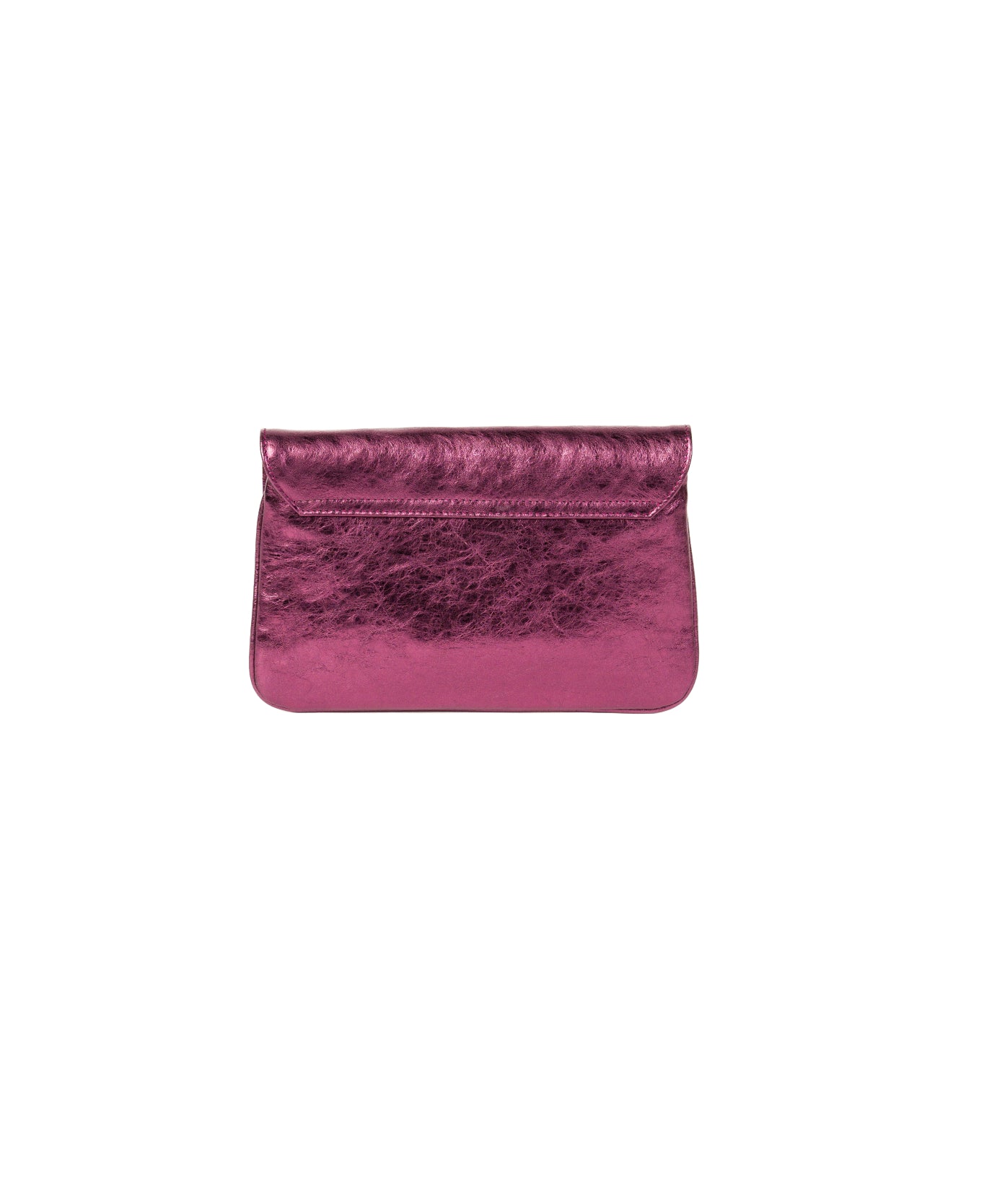 Metallic Pink Leather Clutch