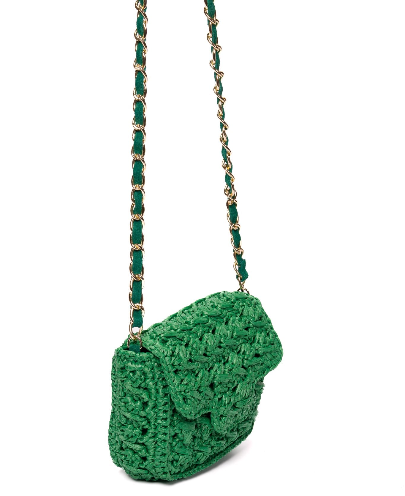 Borsa Mini Lucrezia in Rafia Verde Smeraldo
