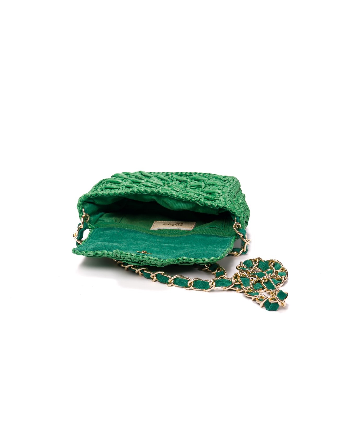 Borsa Mini Lucrezia in Rafia Verde Smeraldo