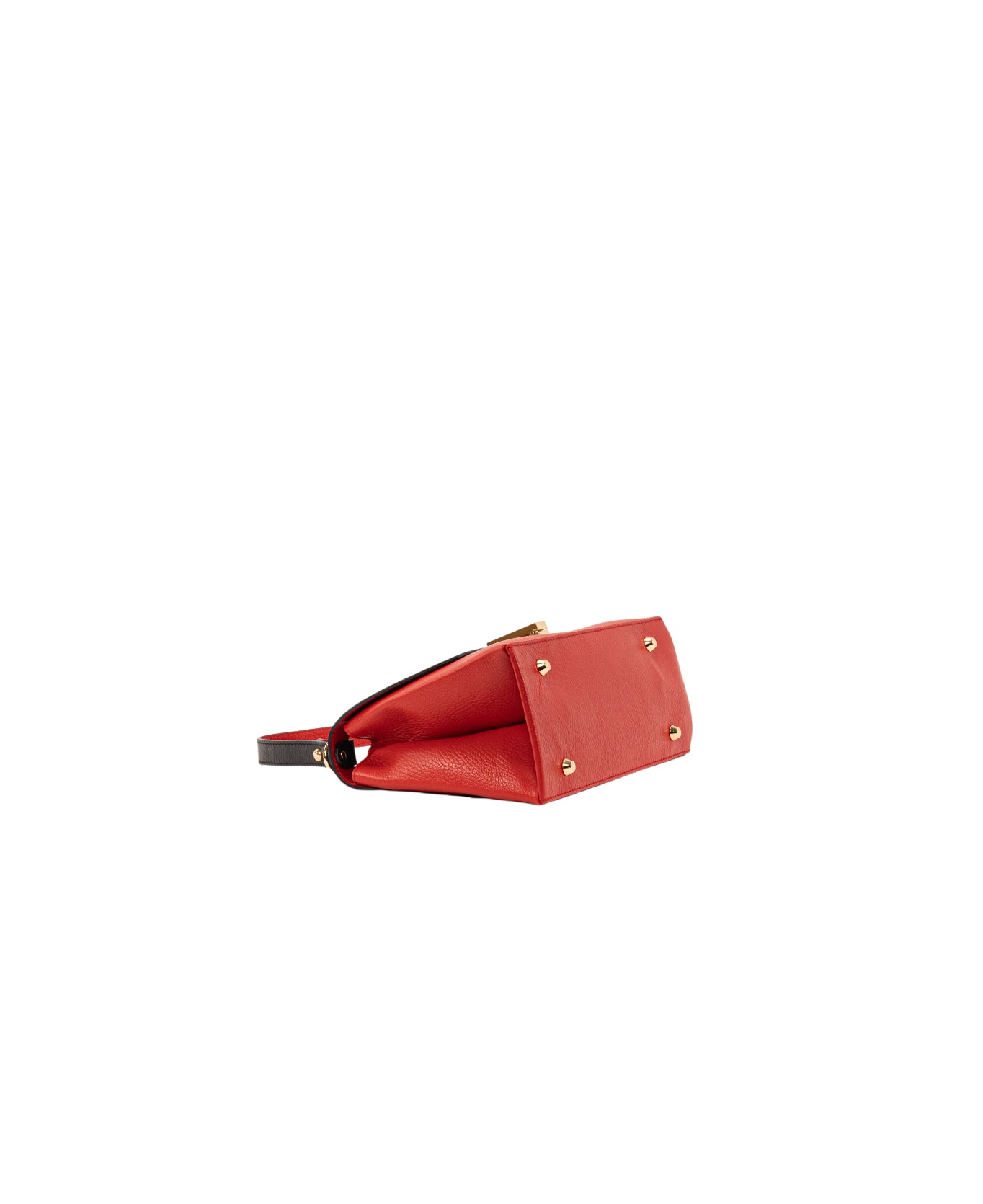Lisa top handle leather bag Black and Red
