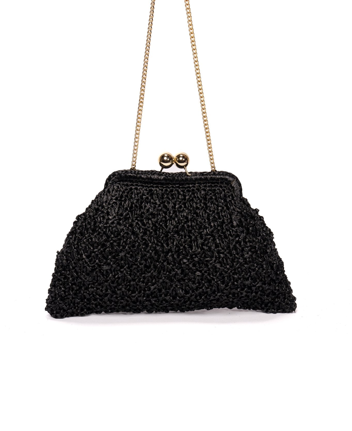 Pochette Margherita in rafia Nera