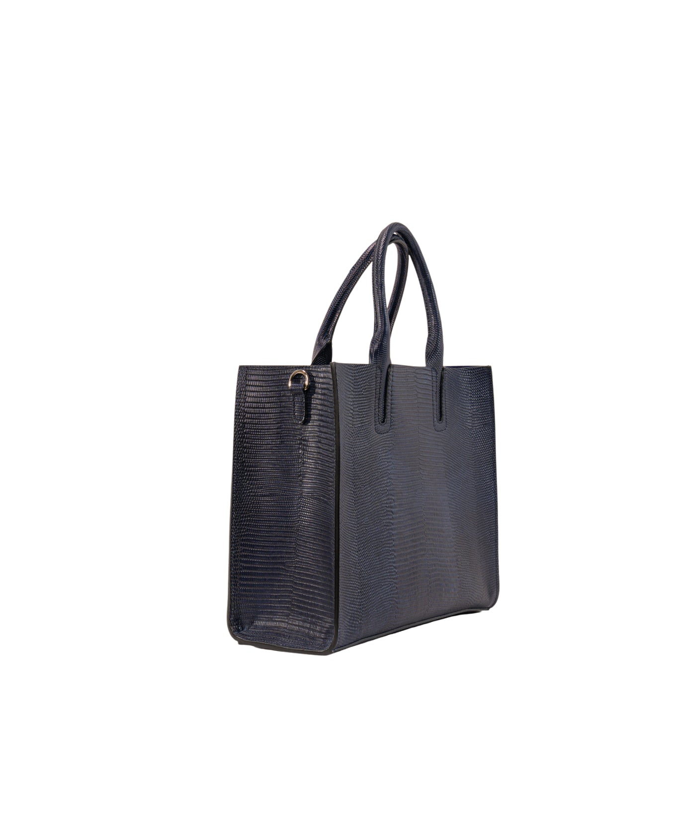 Florence Tote leather bag lizard navy blue