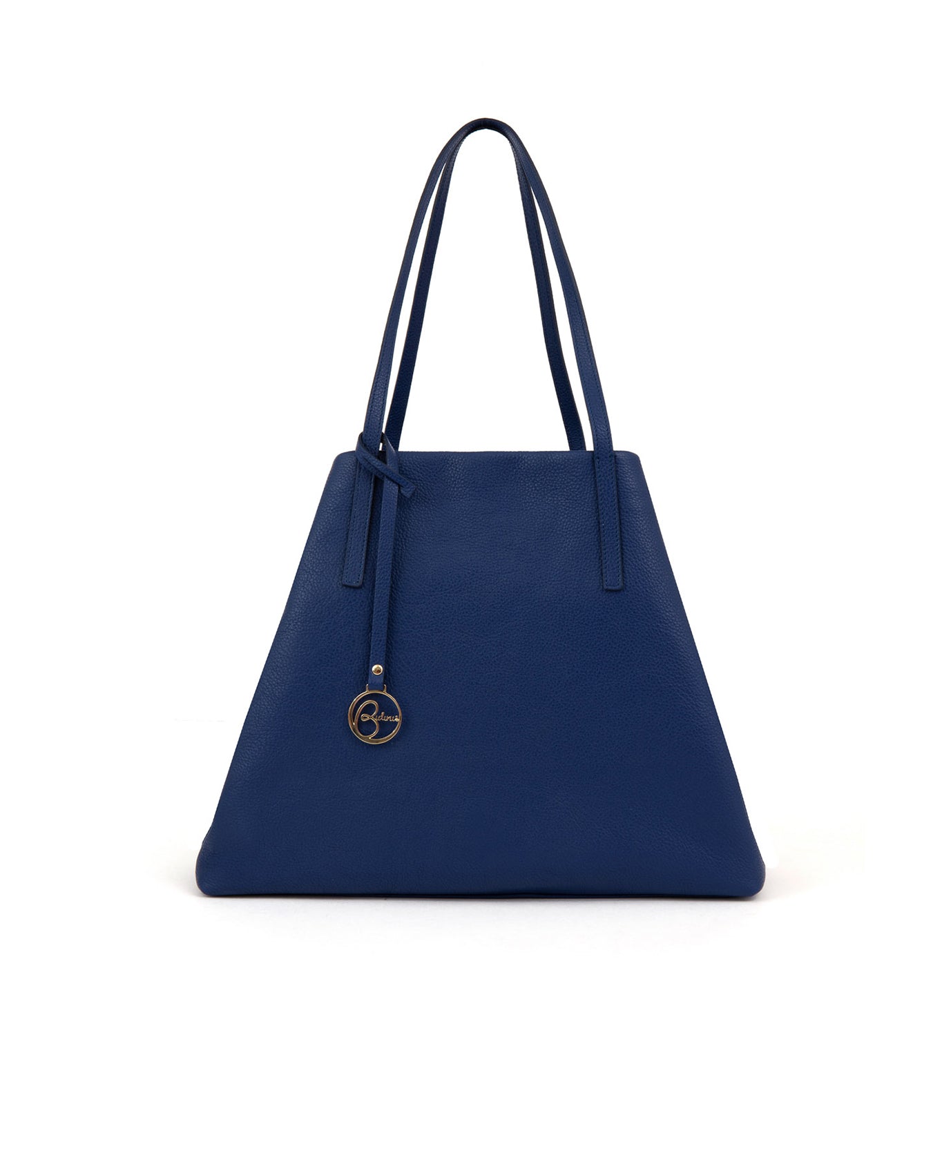 Borsa tote Frida in pelle blu denim