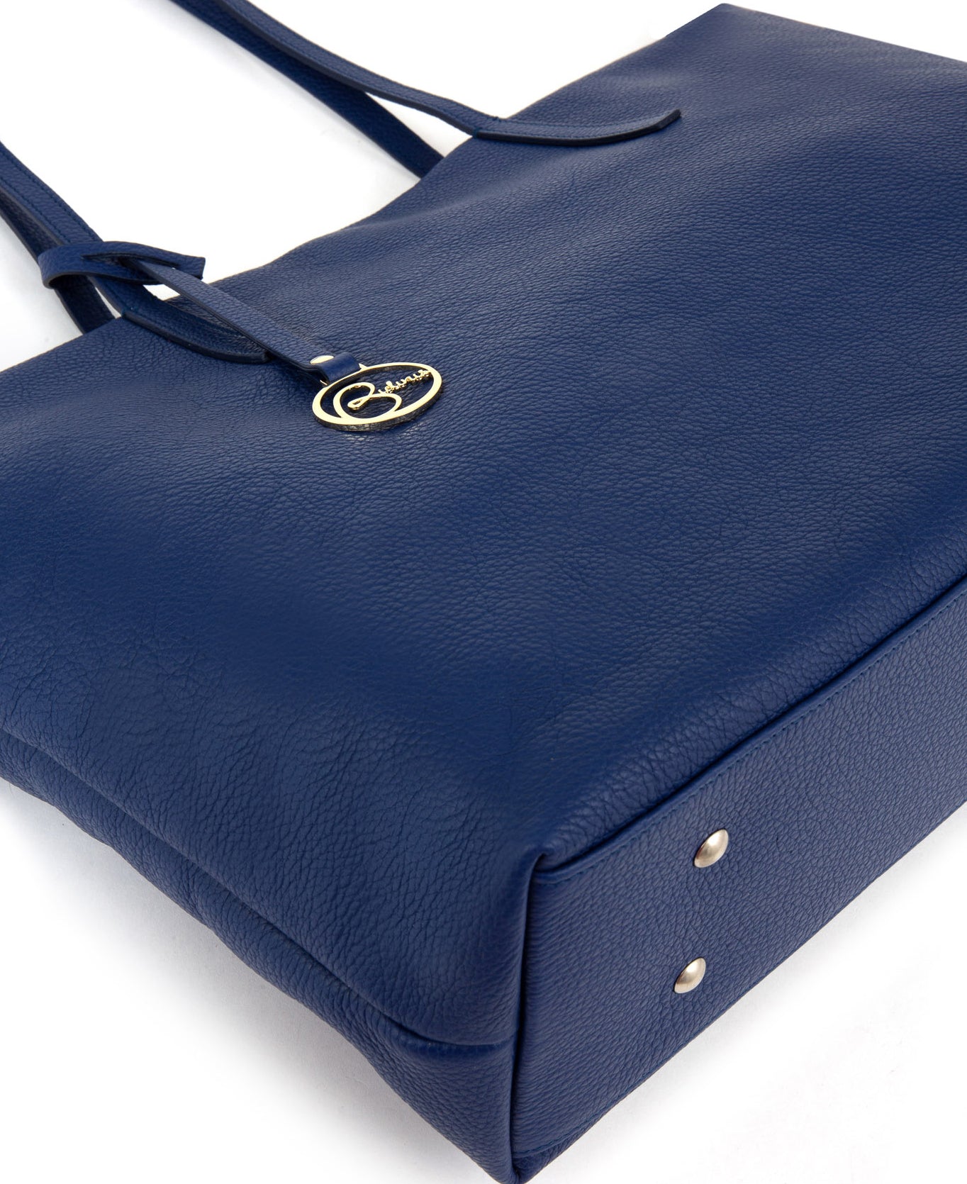 Frida tote leather bag blue denim