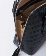 Bugatti Embossed Croc Leather Bag black