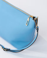 Hobo leather Top Handle bag azure