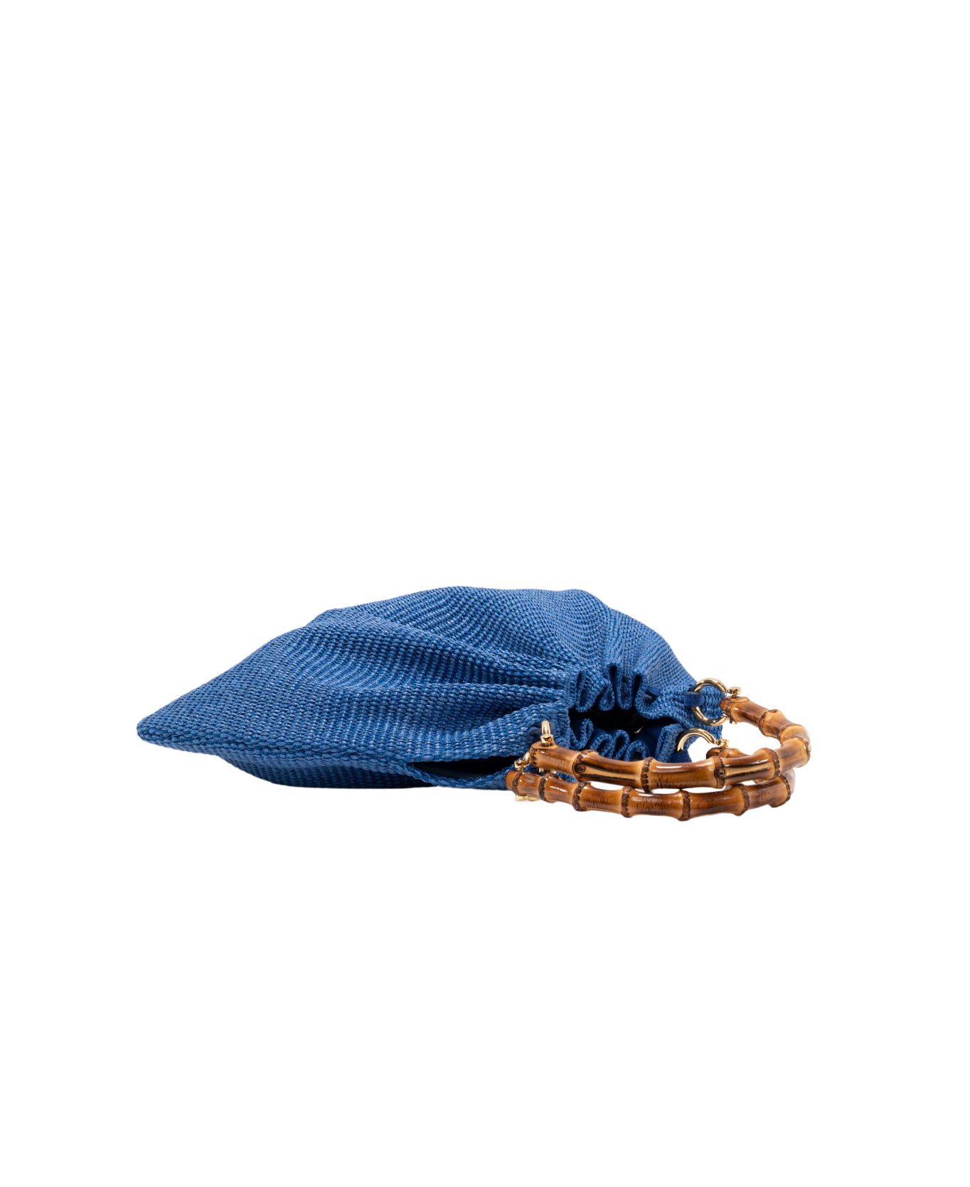 Caterina Raffia Bamboo Bag Cobalt Blue