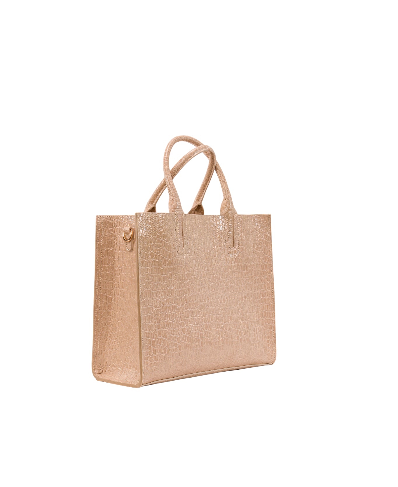 Florence Tote leather bag croc embossed beige