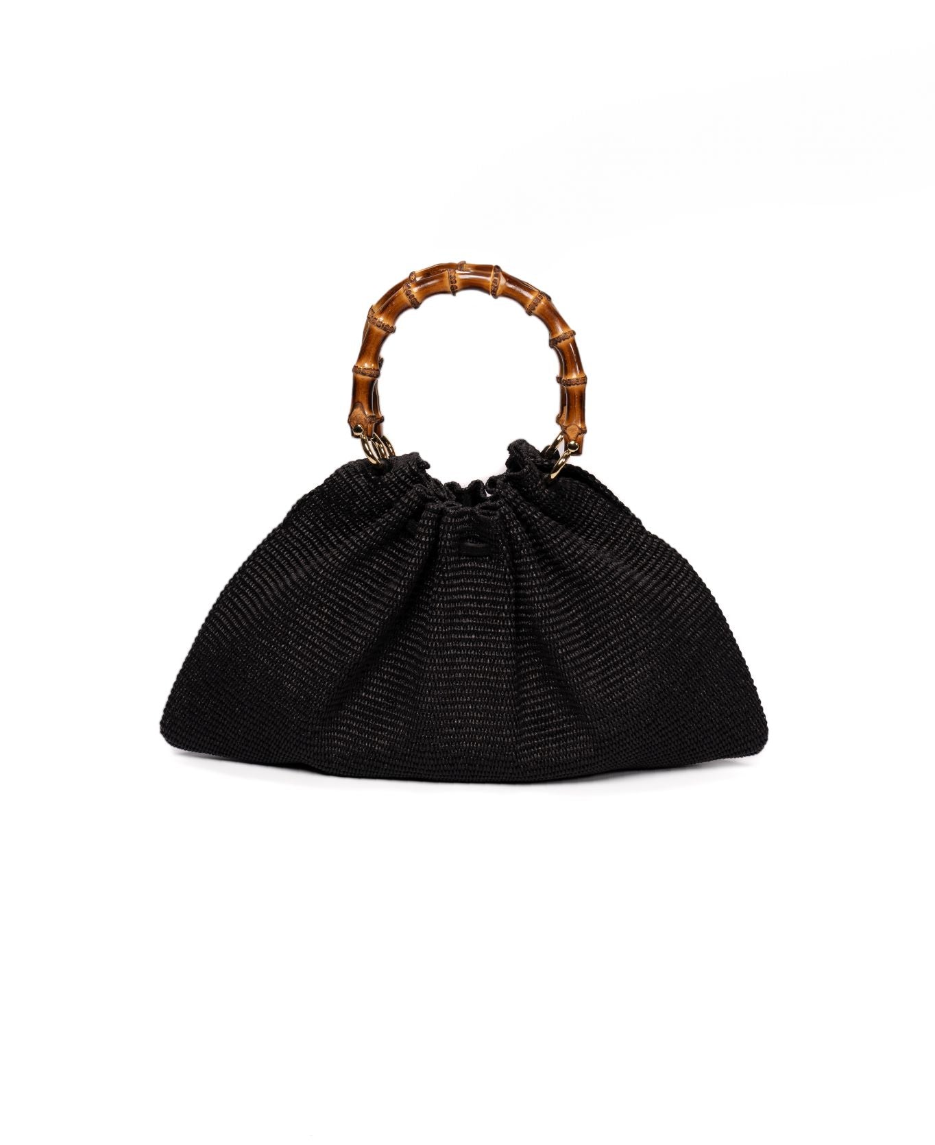 Caterina Raffia Bamboo Bag Black – Bidinis Bags