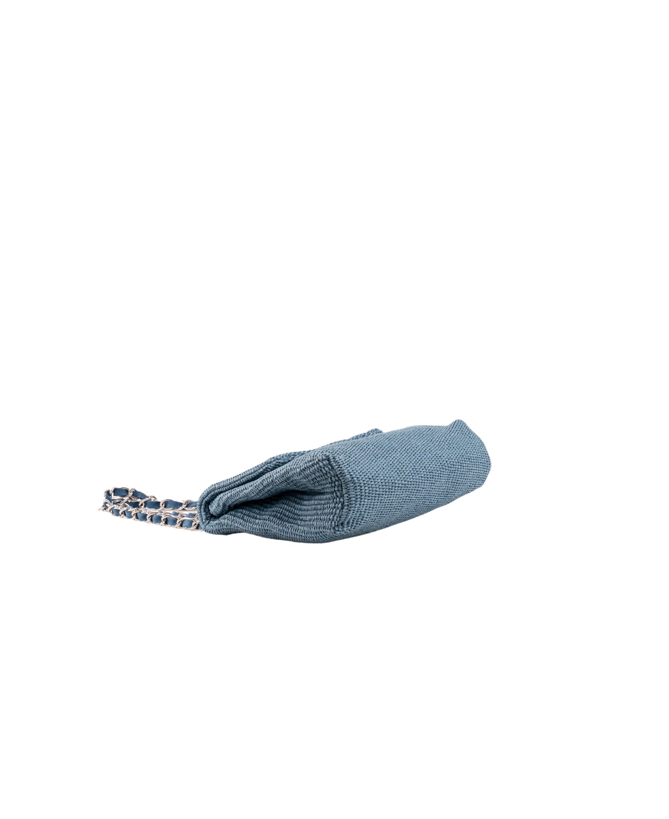 Clarice raffia bag with strap chain Chambray
