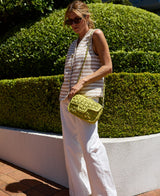Lucrezia Raffia Crochet Bag - Lime