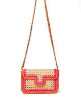Ginevra Raffia Bag in Orange and Hot Pink