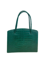 Juliette leather bag croco effect emerald green