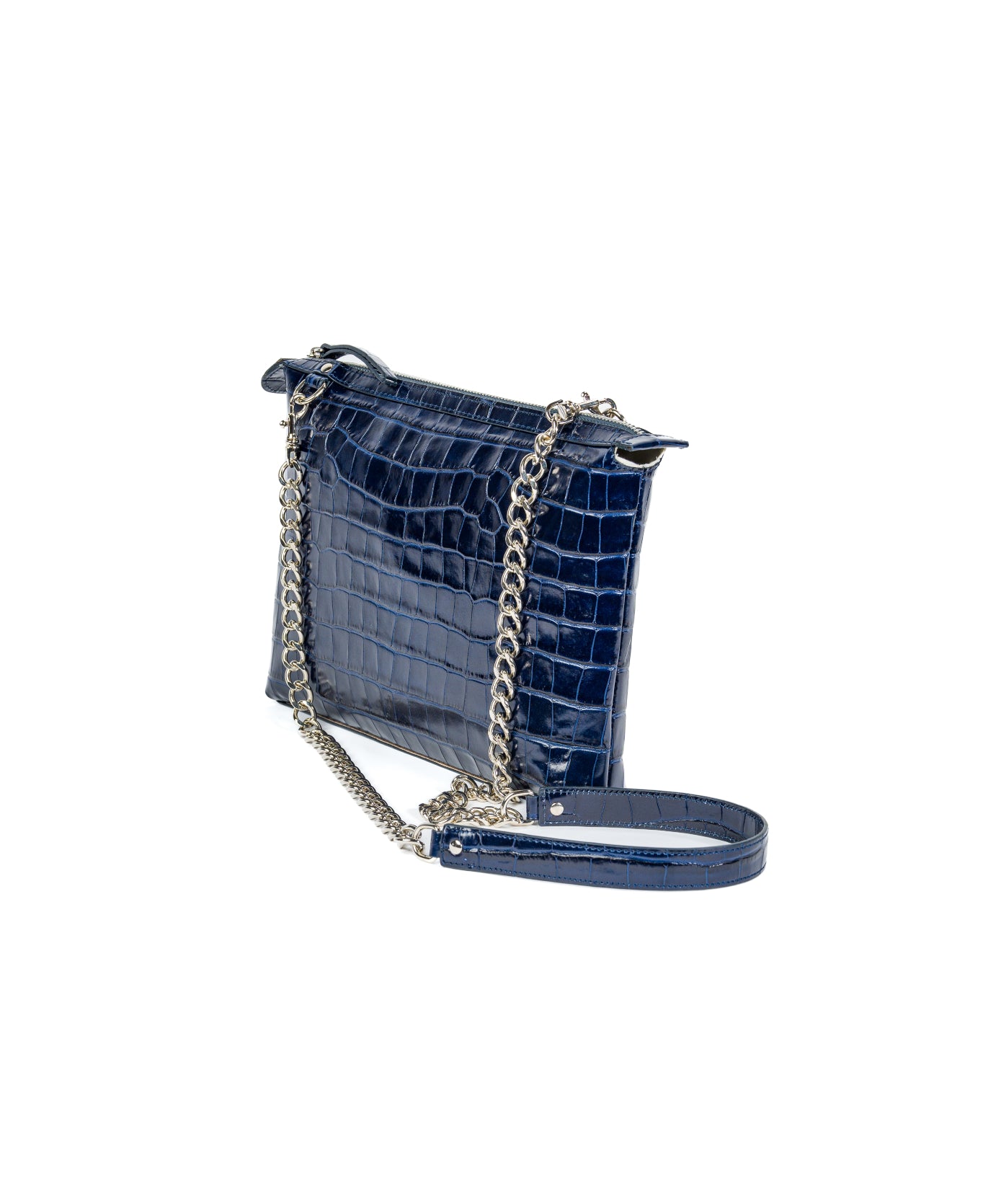Crossbody Leather Bag - Navy Blue
