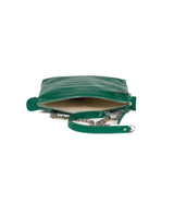 Borsa a tracolla in pelle stampa coccodrillo rossa