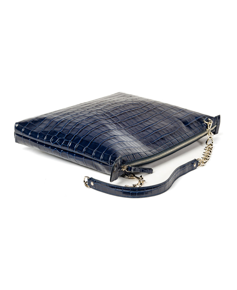 Laptop Leather Bag - Navy Blue