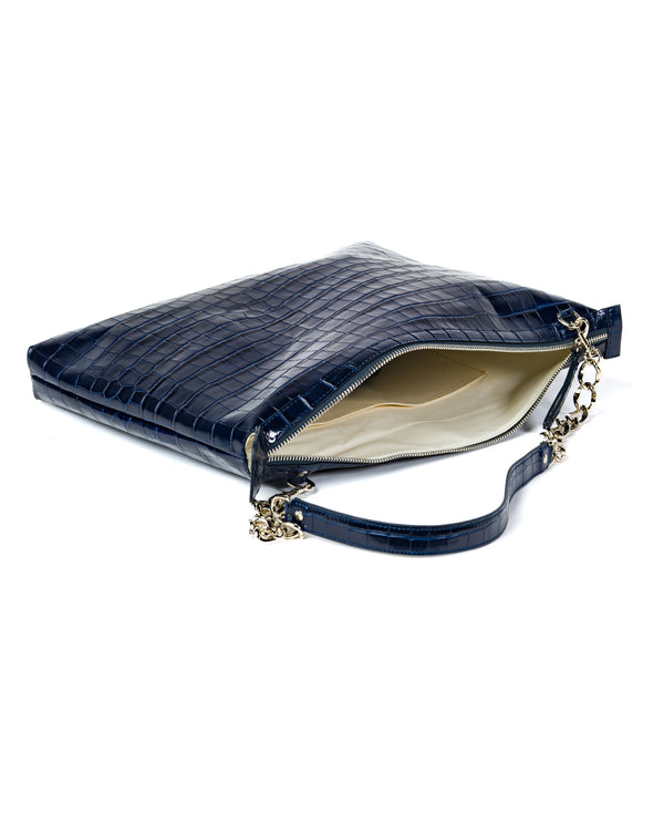 Laptop Leather Bag - Navy Blue
