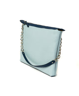 Borsa a tracolla in pelle cognac goffrata coccodrillo