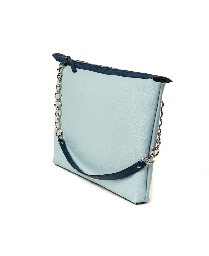 Borsa a tracolla in pelle cognac goffrata coccodrillo