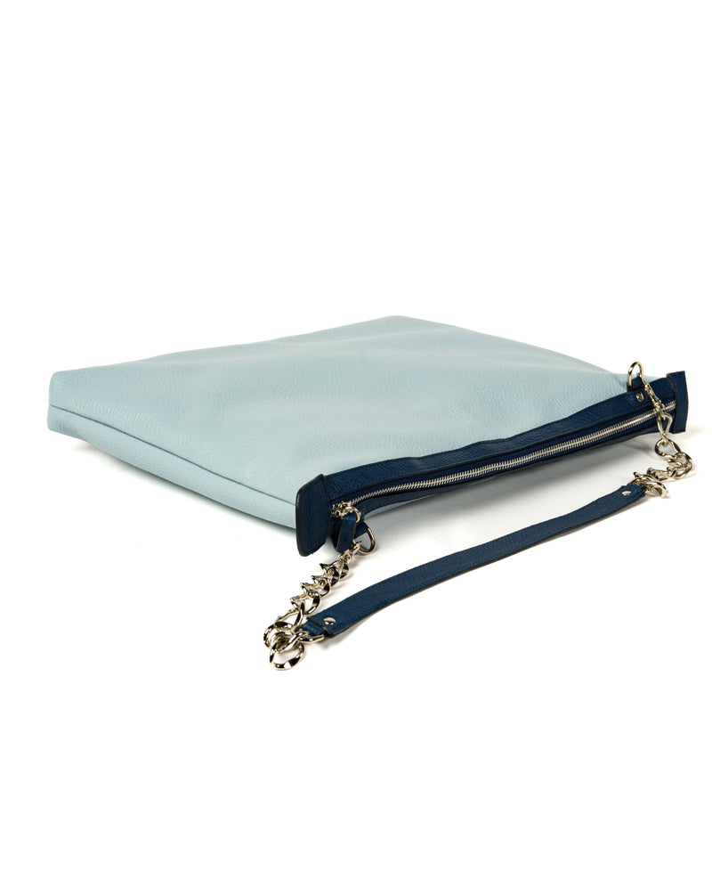 Borsa a tracolla in pelle cognac goffrata coccodrillo